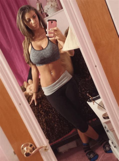 Pre Workout Selfie In Yoga Pants And A Sports Bra Hot