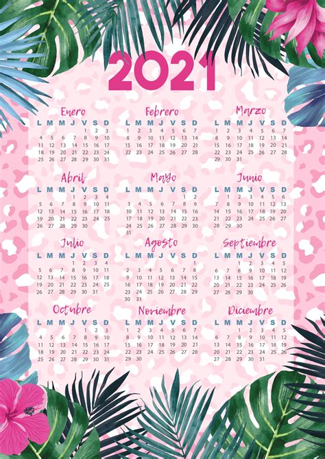 Calendario 2021 Con Flores Para Imprimir Desde Esta Pagina Puede