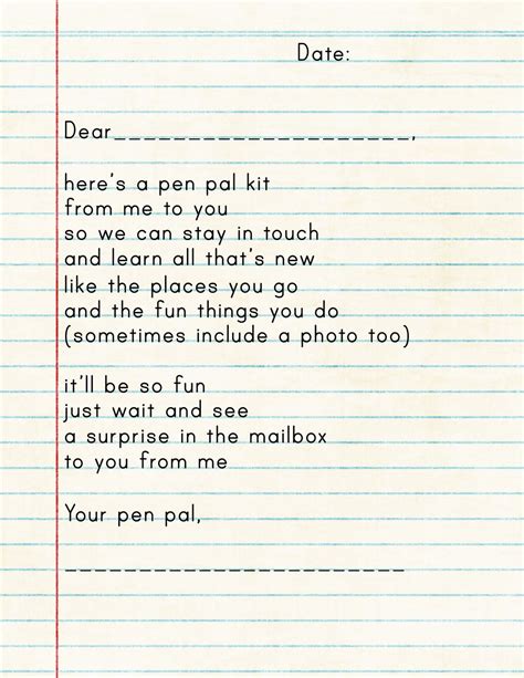 Pen Pal Letter Pen Pal Kit Penpal Pen Pal Letters