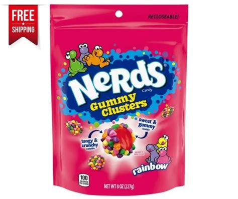 Nerds Gummy Clusters Candy Rainbow Resealable 8 Ounce Bag 480 Picclick