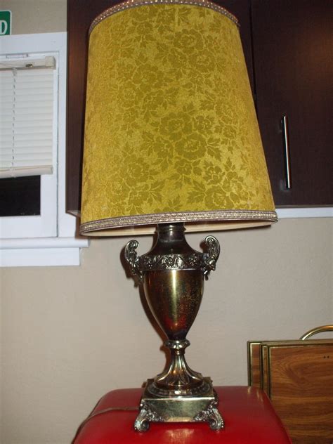 Antique Brassbronzechrome Table Lamp Engraved Detail Urn Style