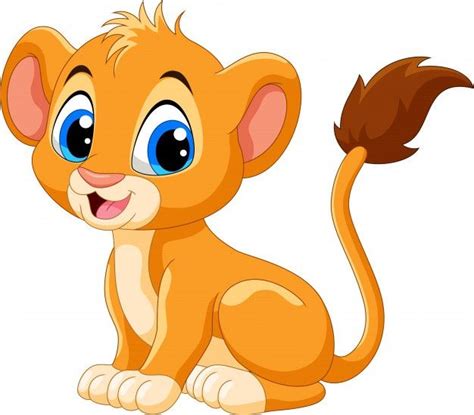 Cute Baby Lion Cartoon In 2021 Cartoon Lion Baby Animal Drawings