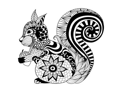 We have collected 40+ animal coloring page for adults images of various designs for you to color. Zentangle squirrel - Squirrels & Rodents Adult Coloring Pages