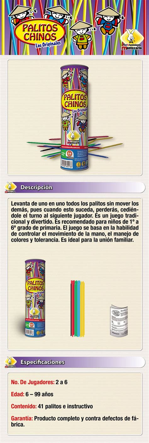 Los juegos de mesa son ideales para esas tardes de lluvia cuando no se puede jugar al aire libre. Juego de Palitos Chinos Montecarlo | Juegos, Juegos de ...