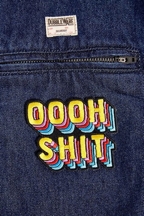 Punky Pins Oooh Sht Embroidered Iron On Patch Urban Outfitters Uk