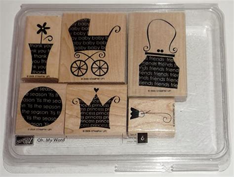 Amazon Com Stampin Up Oh My Word Wood Mounted Rubber Stamps Set Of Arts Crafts Sewing