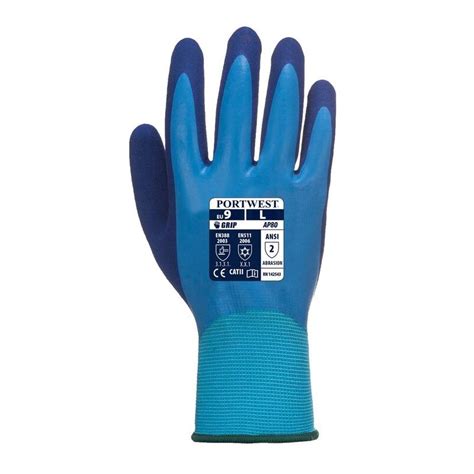 Portwest Liquid Pro Latex Foam Waterproof Work Gloves Ap80 Uk