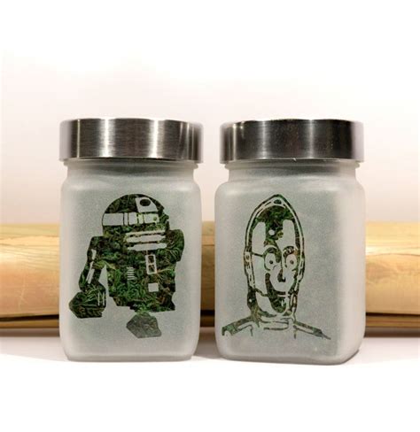 star wars t set of 2 stash jars 420 weed jars r2d2 and etsy