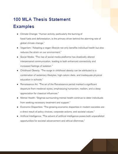 Mla Thesis Statement 99 Examples Pdf Tips