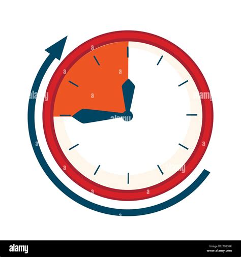 Clock Face With Deadline Time Red Clock Face 3 Minutes Flat Vector