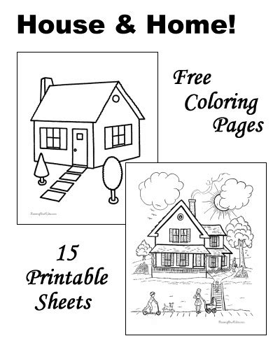 Images of flowers, umbrellas, baby animals, and kites dance across the pages making the spring coloring pages at dltk can be printed as black and white coloring pages or as already colored posters. House Coloring Pages, Sheets and Pictures!