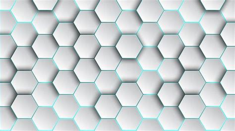 An Abstract Hexagonal Pattern Made Up Of White And Light Blue Lines On