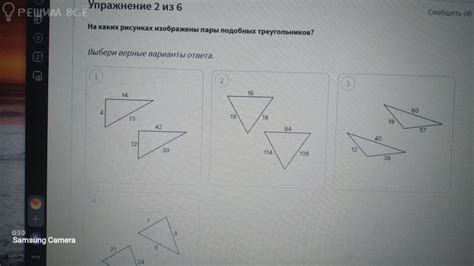 На каких рисунках изображены пары подобных треугольников