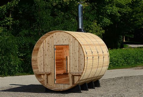 Grandview 4 6 Person Classic Canopy Barrel Sauna — Heavenly Sauna