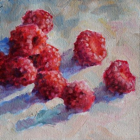 Carlene Dingman Atwater Raspberries Fresh Original Fine Art Fruit