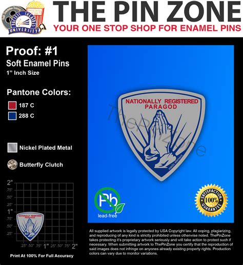 100 “nationally Paragod” Lapel Pins Proof 1 Thepinzone