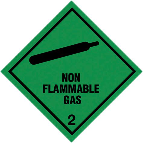 100x100mm Non Flammable Gas Hazard Warning Diamonds Vinyl Magnetic