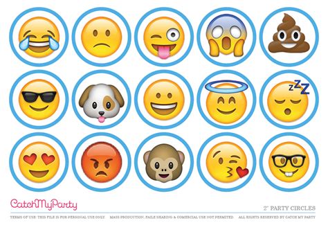 These apple emojis are fun to use, so feel free to download all the emoji pictures you want! Free Emoji Party Printables | Catch My Party