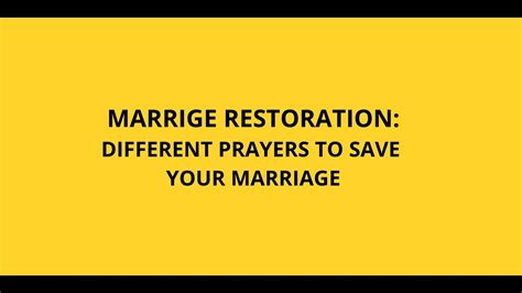 Marriage Restoration Different Prayers To Save Your Marriage Youtube