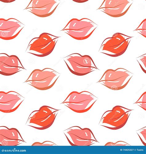Painted Lips Pattern Seamless Stock Vector Illustration Of Love Lush