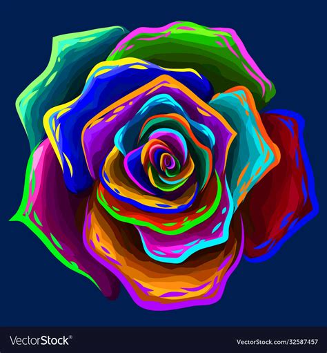 Rose Abstract Multi Colored Rose Flower Royalty Free Vector
