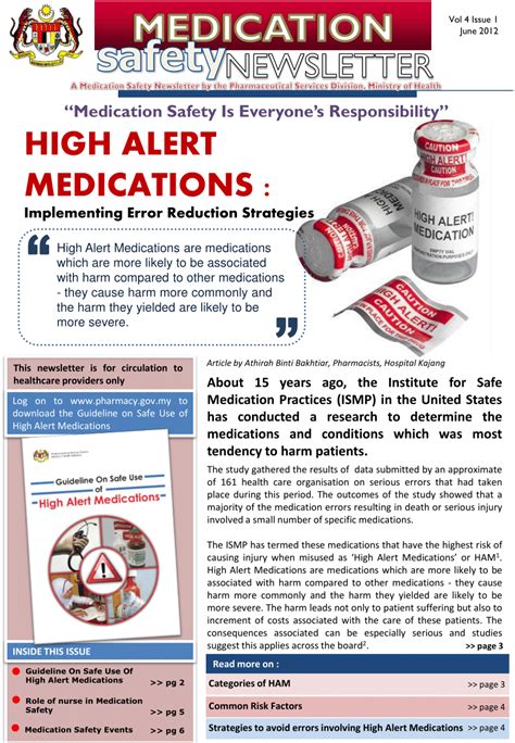 We hope you will use this list to. (PDF) High Alert Medications: Implementing error reduction ...