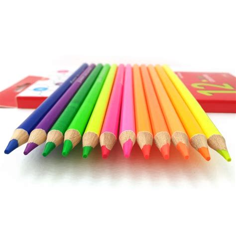 Buy 12 Neon Colored Pencil Highlighter Fluorescent