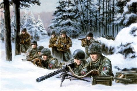 1944 Ardennes Holding The Line David Pentland Military Artwork