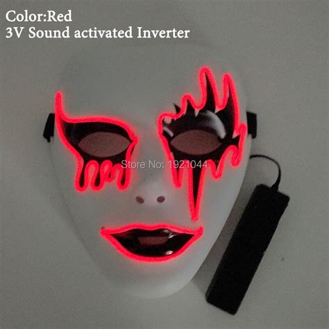 Glowing Product El Wire Glowing Mask Sound Activated Driver Halloween