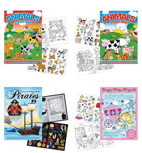 Childrens Sticker Activity Books Pack Of 4 Books 825 X 115 Farm