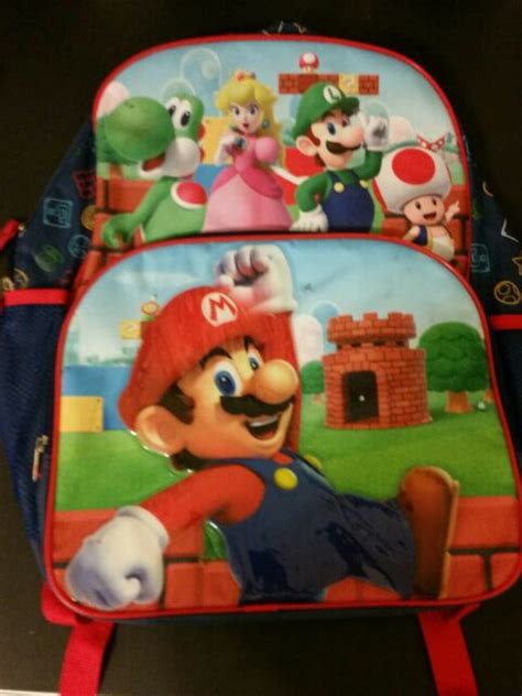 Super Mario Light Up School Backpack Book Bag Yoshi Luigi Peach Toad Ebay