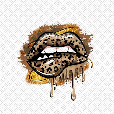 Dripping Lips Leopard Print Biting Lips Lips Png Lips Etsy Hot Sex