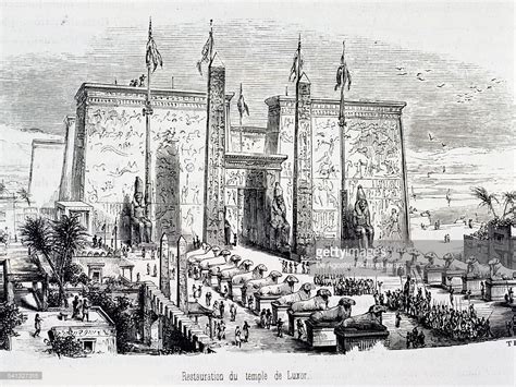 Reconstruction Of Luxor Temple Ancient Thebes Engraving From Panorama Of Egypt And Nubia 1841