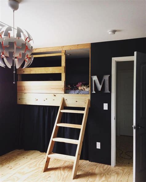 We Built In A Full Size Loft Bed Into Where The Closet Space Was Has