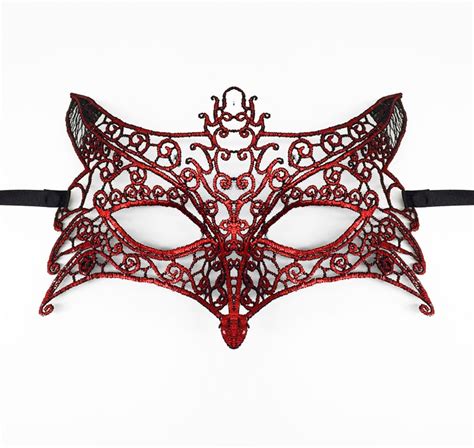 Victorian Fashion Half Face Masks Red Color Lace Masks Fancy Masquerade