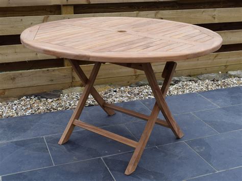 Teak 120cm Round Folding Table Patio Garden Furniture