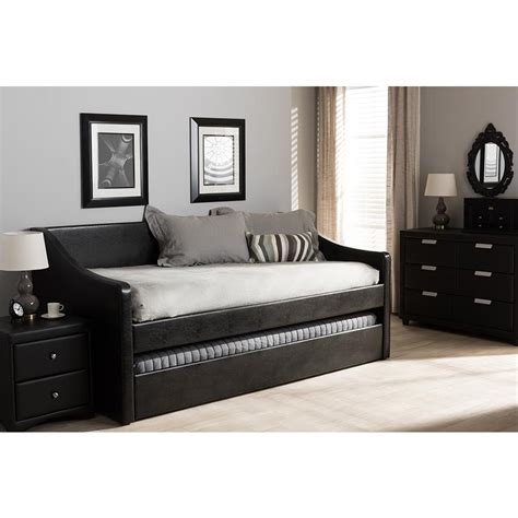 Barnstorm Modern And Contemporary Black Faux Leather Upholstered Daybed