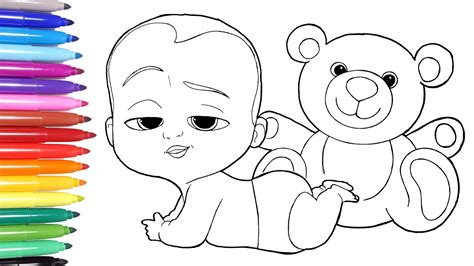 The Boss Baby Boss Baby Coloring Page Learn Colors For Kids 2 Youtube