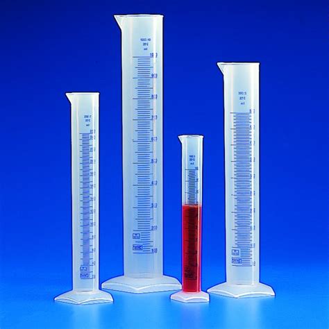 Polypropylene Measuring Cylinder, Tall Form, Blue Graduated, 50ml - Buy ...