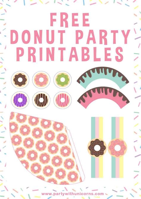 Donut Printables Free Download Party With Unicorns Donut Party