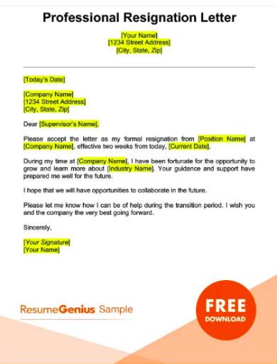 Resignation letter sample 1 (general) 2. FREE 11+ Professional Job Resignation Letters in PDF| MS Word
