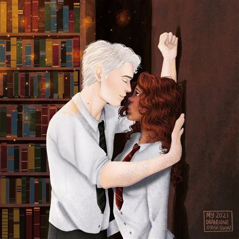 On Instagram “classic Pushed Against A Book Case Scene 😎 Dramione Dramionefanart Dracomalfoy