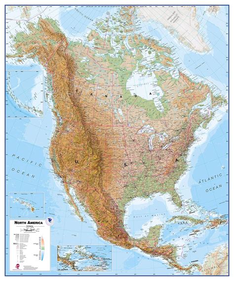 Buy Maps International Huge Physical North America Wall Map Laminated