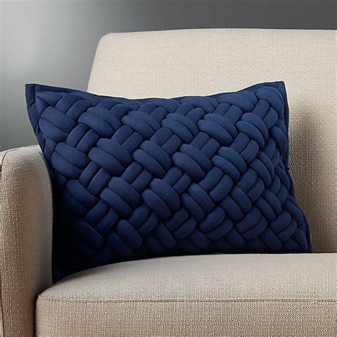 Combine this exclusive accent with our other velvet pillows in an array of chic colors to refresh your decor instantly. 18"x12" jersey interknit navy pillow with down-alternative ...