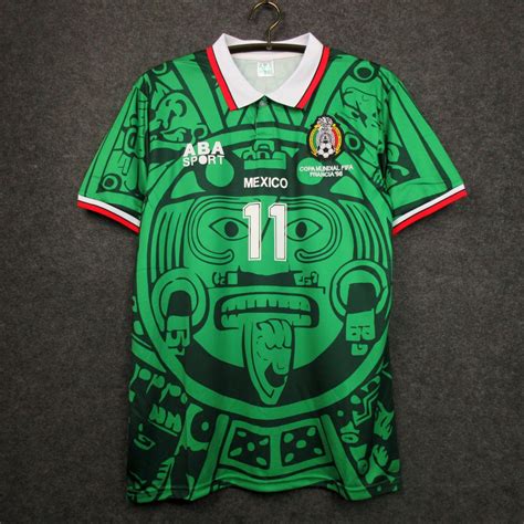 Retro World Cup 1998 Mexico Home 11 Blanco Soccer Jersey Etsy
