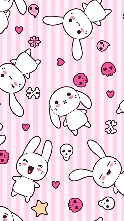 Tap And Get Free App ⬆️ Cute Girly Anime Bunnies On Pink