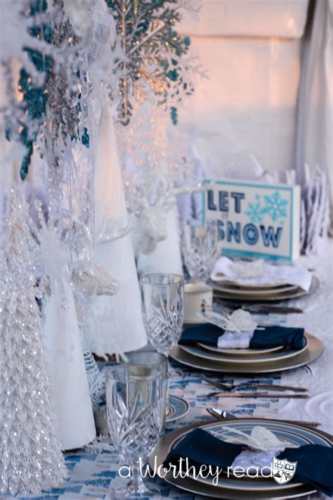 Blue And White Winter Wonderland Tablescape