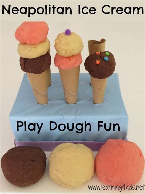 Neapolitan Ice Cream Play Dough Fun Learning 4 Kids