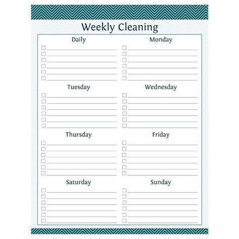 Weekly Cleaning Checklist Fillable Prefilled And Empty Etsy