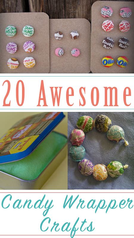 Stringing candy wrappers along some clear fishing line will help you create a set of beaded curtains like the ones you've seen in doorways in pictures from the 70s. Candy Wrapper Crafts